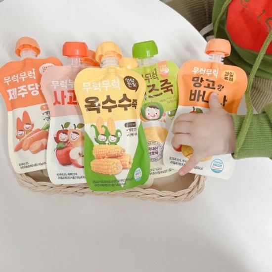 무럭무럭 키즈죽, 과일퓨레 모두모아 16팩 (각 2팩)