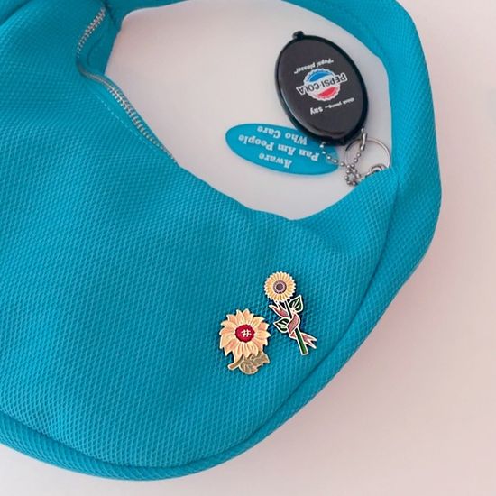 해바라기 피스 붕어빵 포인트 금속 뱃지(10종)