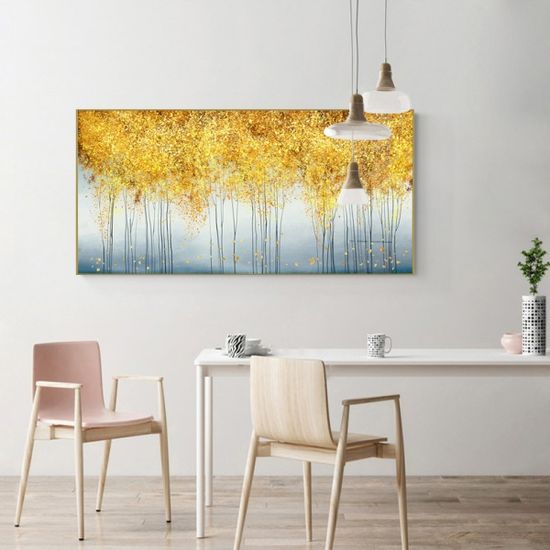 황금 돈나무 액자 우드 프레임 100x50 인테리어 액자