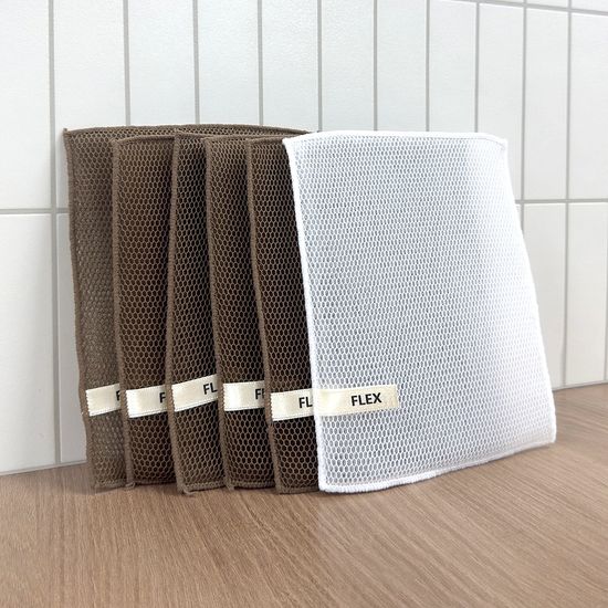 초고속 빠른건조 찌꺼기 제로 플렉스 수세미 5+1