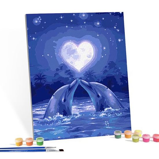 DIY 명화 그림그리기 세트 러브문 돌핀 40x50
