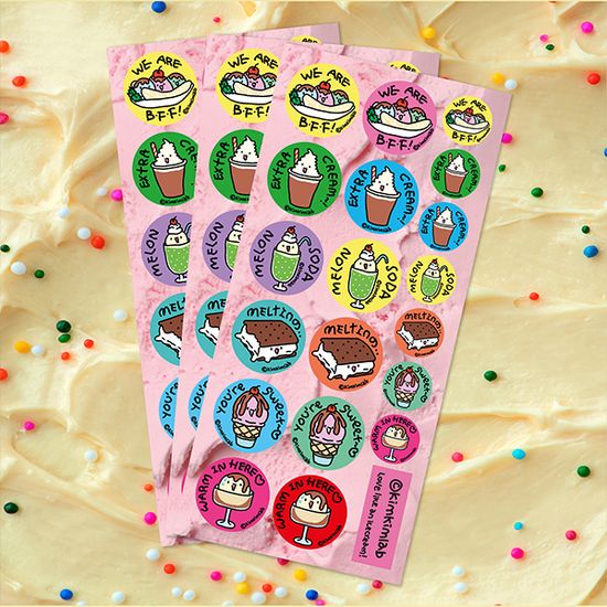 I Scream 원형 스티커