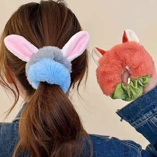 캐릭터 벨벳 머리끈 스크런치 두꺼운 겨울 곱창끈