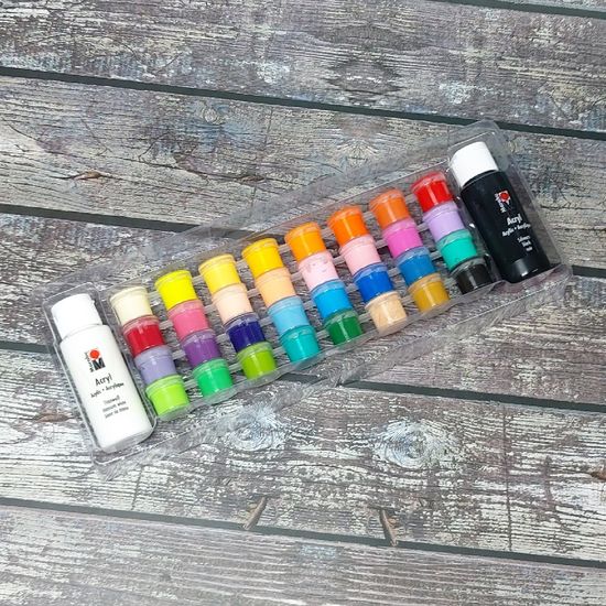 마라부 아크릴물감 3.5ml+59ml 베이직 34색세트 MB208