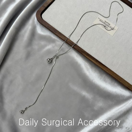 실버 Y 드롭 목걸이