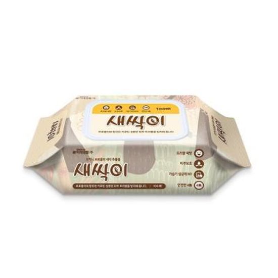 새싹이물티슈100매 (캡형) (미래생활) 302811