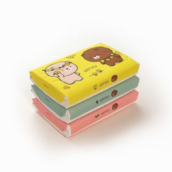 핑크풋 브라더 여행용 티슈 무형광 자연펄프