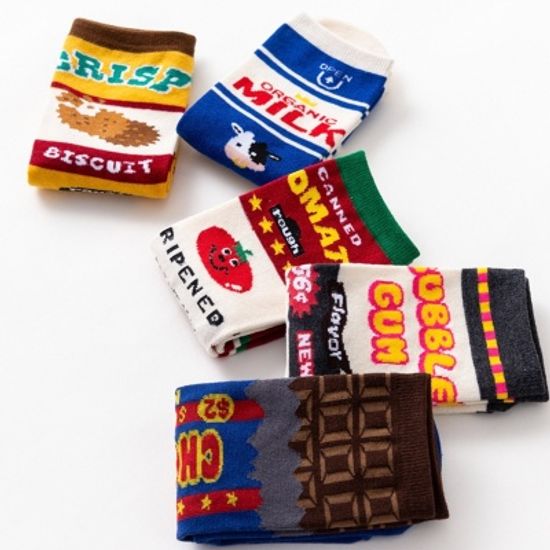 다섯가지맛 레트로 컬러 양말 갓샵 빈티지 패턴 삭스