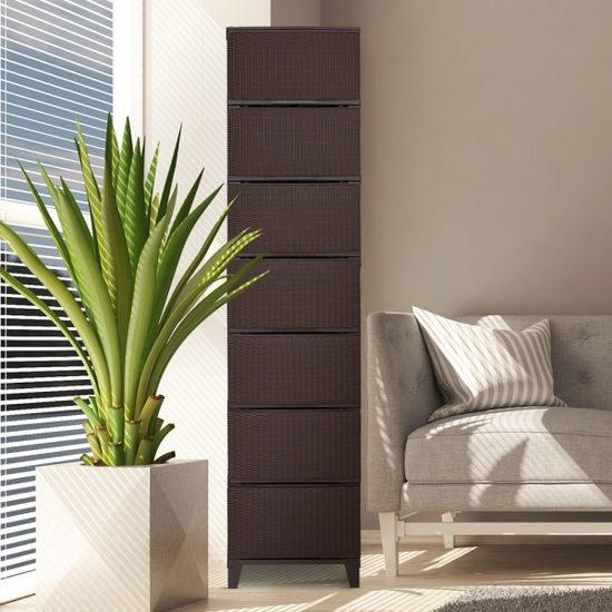 가든 라탄 서랍장 일반형 7단 플라스틱 수납장