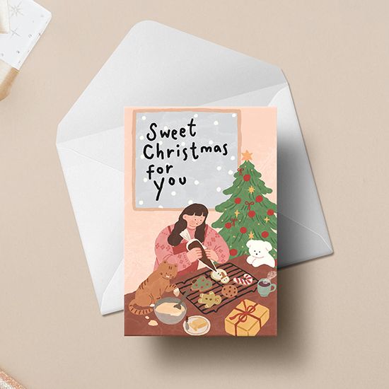 크리스마스카드 XHH2518 - SWEET CHRISTMAS FOR YOU