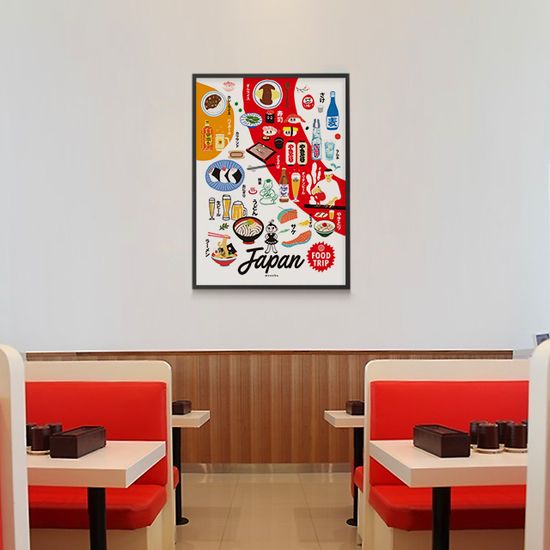 푸드트립 일본  M 디자인 포스터 식당 여행