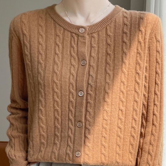 꽈배기 울캐시미어 가디건