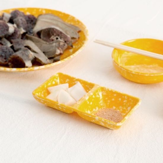 병아리 사각 2칸 종지