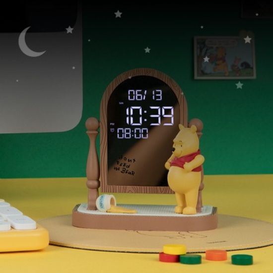 디즈니 곰돌이푸 거울 겸용 디지털 탁상시계