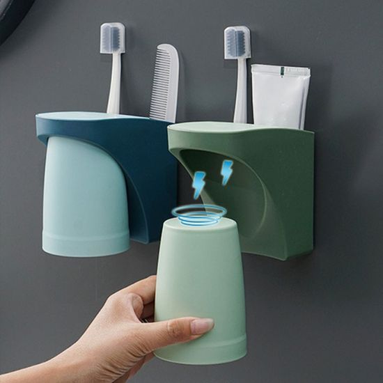 강력흡착! 무타공 거꾸로 양치컵 3종세트