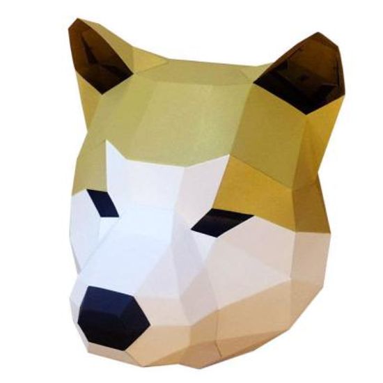 프리미엄 3D 입체 종이가면 (시바견)