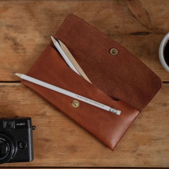 LOG Leather Pen case 천연가죽 필통 (오일풀업가죽)