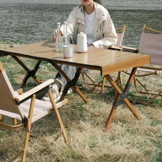 캠핑 접이식 월넛컬러 대형 롤테이블120cm+파우치증정