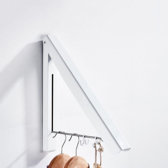 공간활용 접이식 벽걸이 행거 폴딩 벽옷걸이 화이트