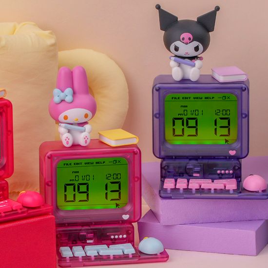 산리오 레트로 컴퓨터 디지털 탁상시계 알람시계