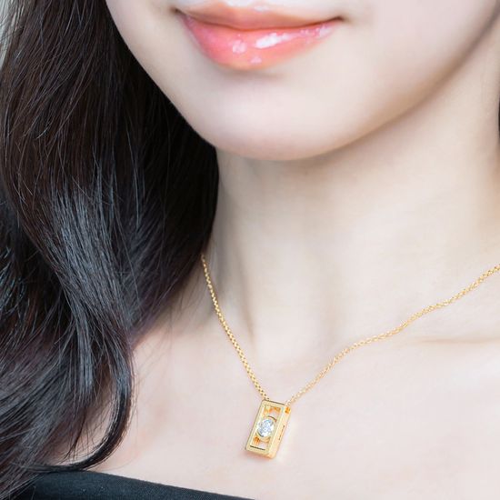 모이사나이트목걸이 다이야1캐럿 925 DS2502(긴사각)