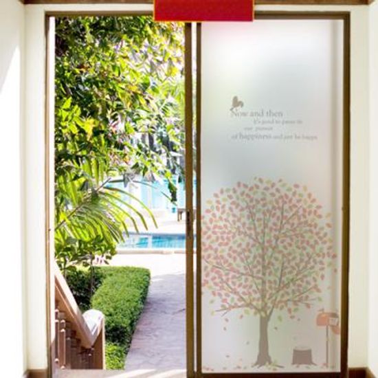 ik505_m-무점착유리시트_흩날리는나무_유리문시트지