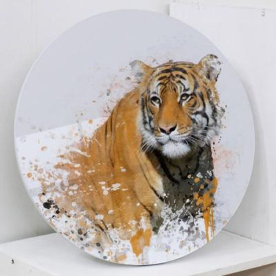 tm350-원형아크릴액자_순한백호와호랑이