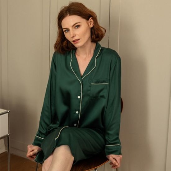 텐셀 여성 원피스 잠옷 실크 촉감 파자마