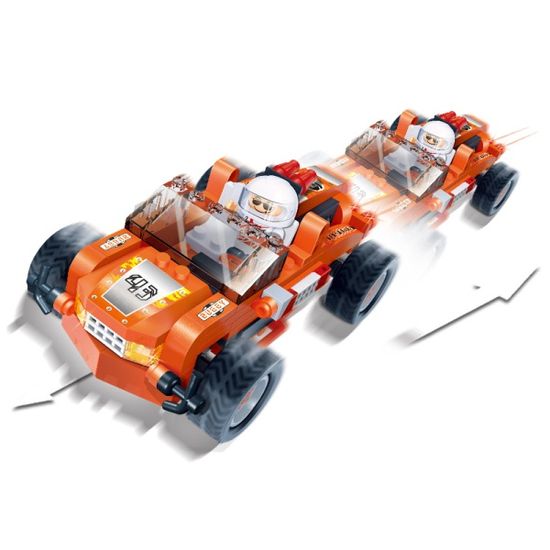 반바오 작동조립블록 터보파워 오렌지볼 자동차 모형 만들기 풀백 모터