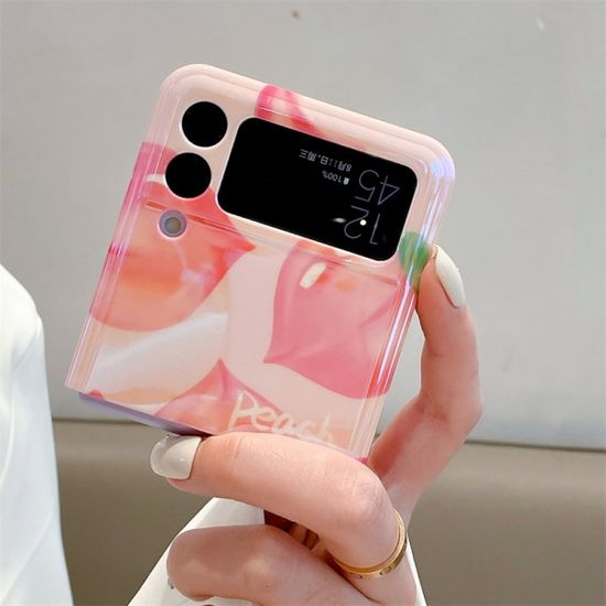 갤럭시 z플립 3 4 홀로그램 복숭아 딸기 실리콘케이스