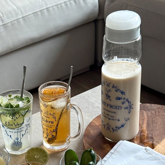 마메종 블루로즈 유리 글라스 티 보틀 1100ml 1p