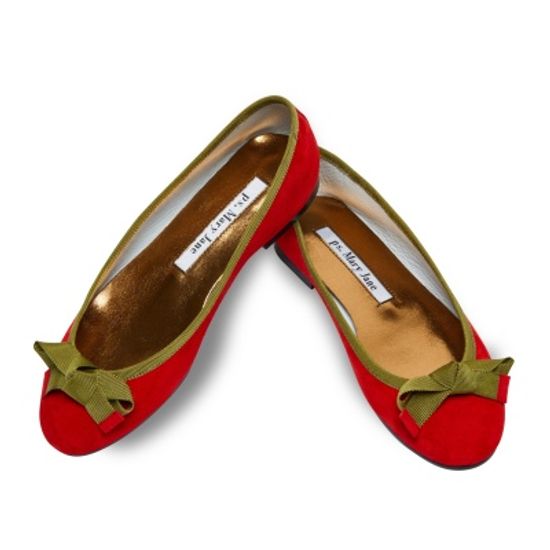 [피에스메리제인]7081 Ann N-Bow (Rose Red+Olive)