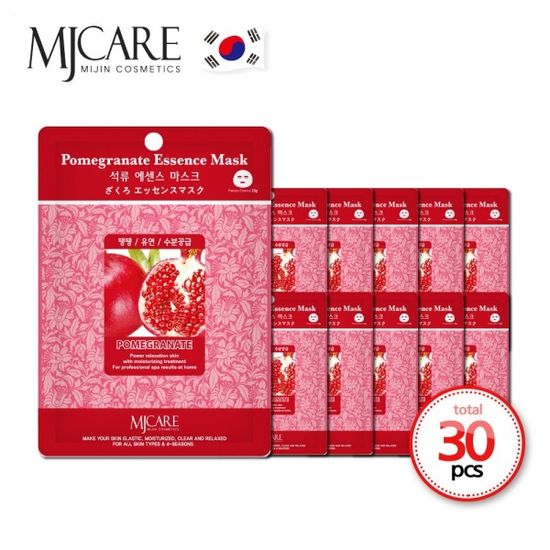엠제이케어 에센스 마스크팩 석류 30매 x 23g 1일1팩[