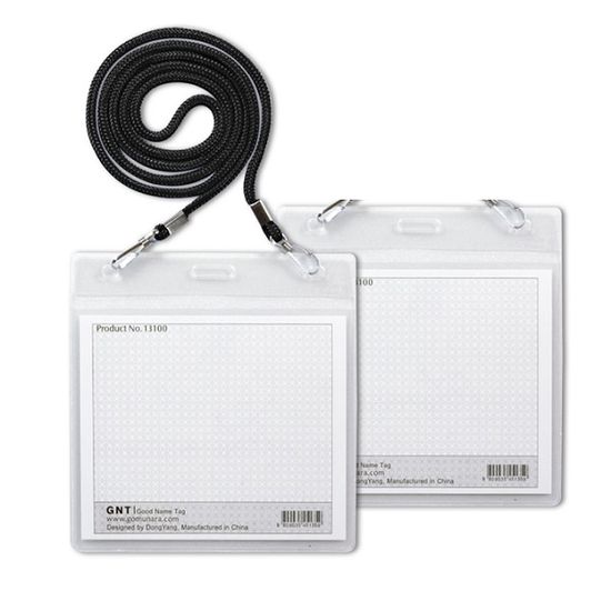 102x90mm PVC 목걸이 스퀘어명찰 NT0017 1팩(10개입)