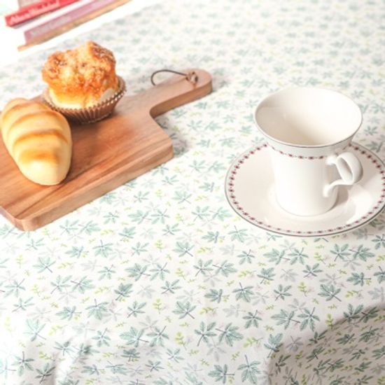 그린 리프 면 식탁보 테이블보 덮개