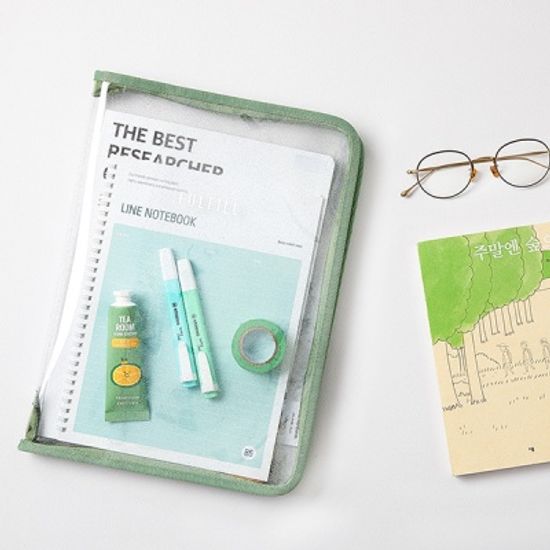 글리터 클리어 스터디 파우치