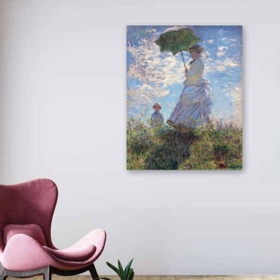 모네 - 산보, 양산을 든 여인, 캔버스 액자