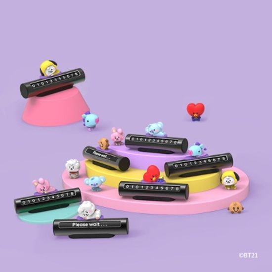 BT21 베이비 캐릭터 피규어 차량용 주차 번호판