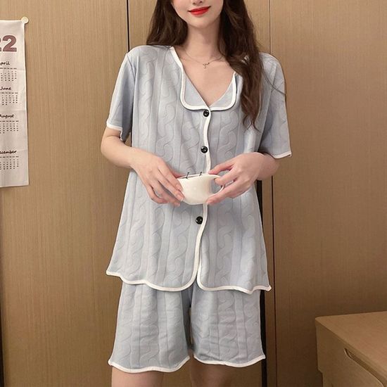 카렌블루세트 여성 여름잠옷 홈웨어 파자마(WE6E3DC)