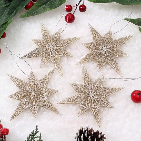 [도토로]샴페인골드 트리 오너먼트 4p세트(샤인별)