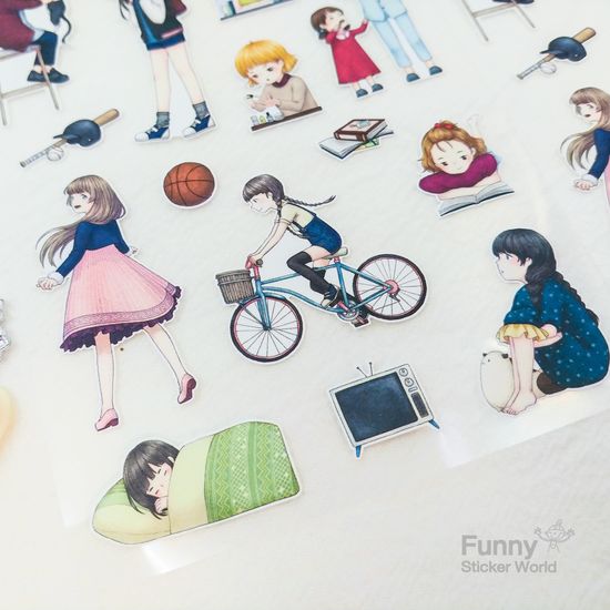 퍼니스티커 AT-217 쉬는날 아트지 스티커