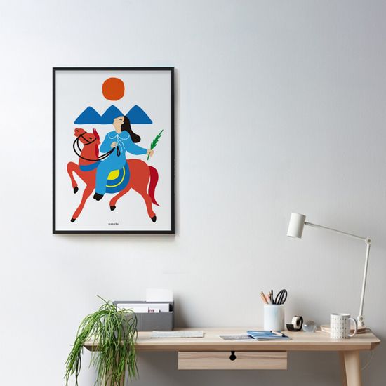 붉은 말의 기운 M 인테리어 디자인 포스터