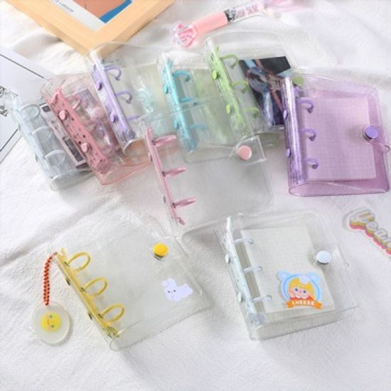 3공 미니 투명 다이어리 커버 반짝이 다꾸 