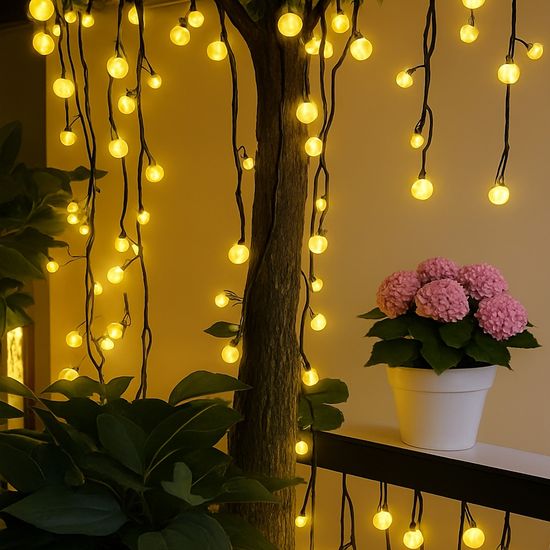 룸인커머스 LED 태양광충전 물방울전구 앵두알전구