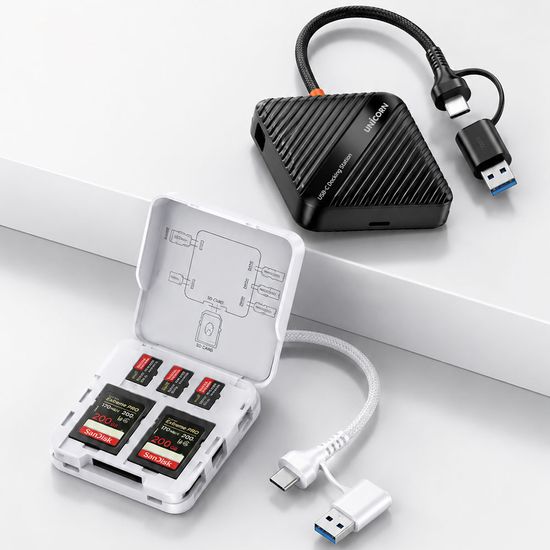 유니콘 6in1멀티카드리더기 메모리보관케이스 USB3.2 