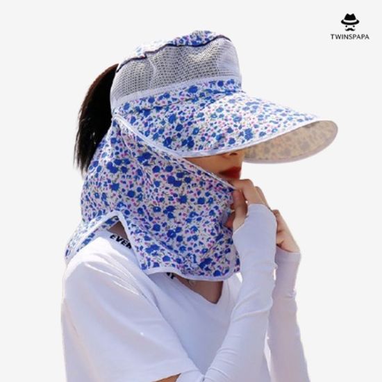 플라워 여성 얼굴 햇빛가리개 작업 모자 P0000TWF 1+1