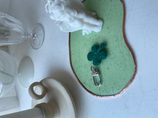 행운 행복 부적 수능 기분좋은 선물 네잎클로버 뜨개 