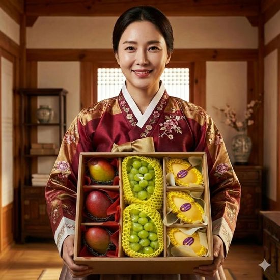 명품 과일선물세트(골드망고3+애플망고3+샤인머스켓2)