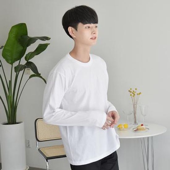 민무늬 긴팔티 (4colors) 티셔츠