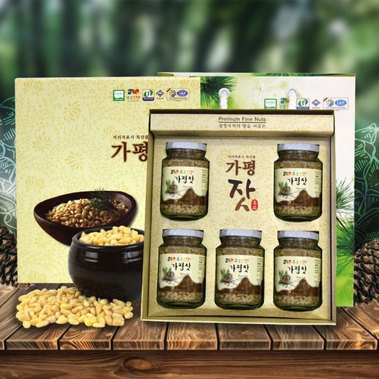 [청정산골] 사계절푸른 유기농가평잣 140gx5병
